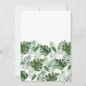 Tropical Palm Leaf Bridal Dusche Einladung (Rückseite)