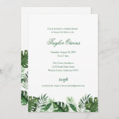 Tropical Palm Leaf Bridal Dusche Einladung (Vorne/Hinten)