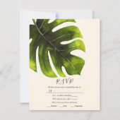 Tropical Palm Leaf Elegant Modernes Hochzeitsszena Einladung (Vorderseite)