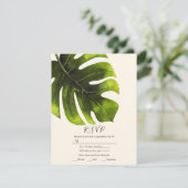 Tropical Palm Leaf Elegant Modernes Hochzeitsszena Einladung (Stehend Vorderseite)