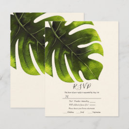 Tropical Palm Leaf Elegant Modernes Hochzeitsszena Einladung