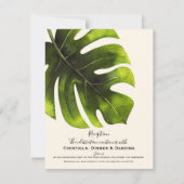 Tropical Palm Leaf Eleganter Hochzeitstag Empfang Einladung (Vorderseite)