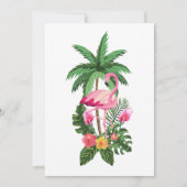 Tropical Palm Leaf Flamingo Baby Dusche Einladung (Rückseite)