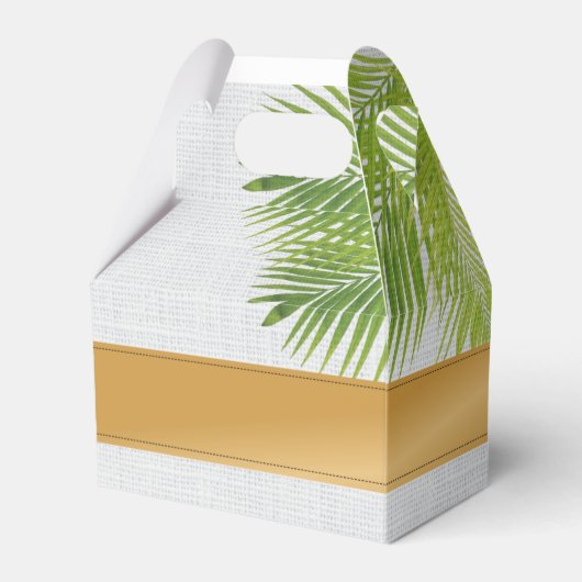 Tropical Palm Leaf Gable Favor Box Geschenkschachtel (Vorderseite)