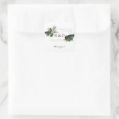 Tropical Palm Leaf Gold 2 Monogram - Quadratischer Aufkleber (Tasche)