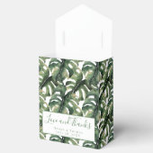 Tropical Palm Leaf Green Gold Hochzeit Vielen Dank Geschenkschachtel (Geöffnet)