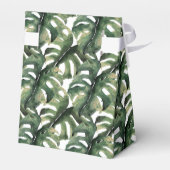 Tropical Palm Leaf Green Gold Hochzeit Vielen Dank Geschenkschachtel (Rückseite)