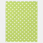 Tropical Palm Leaf Green und White Polka Dot Fleecedecke (Vorderseite)