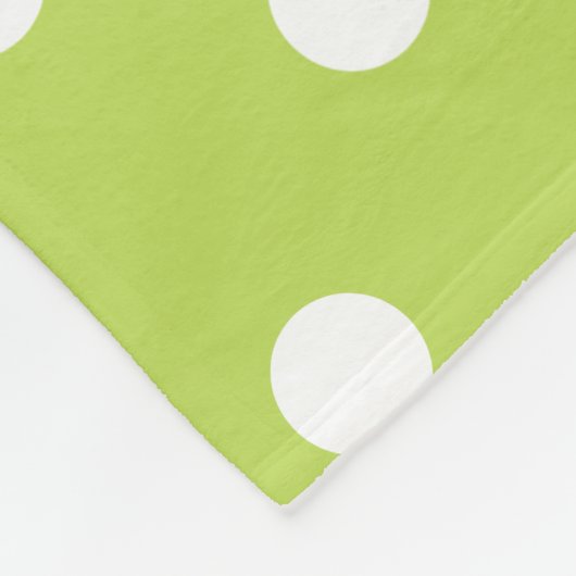 Tropical Palm Leaf Green und White Polka Dot Fleecedecke (Ecke)