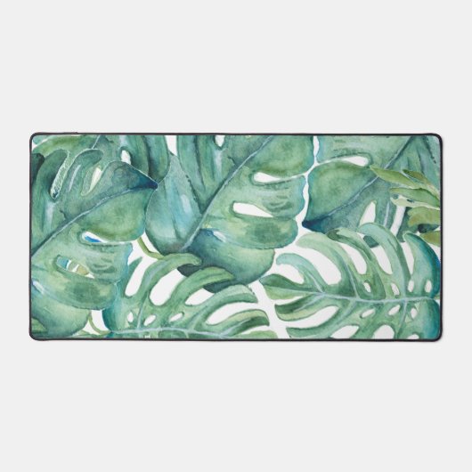 Tropical Palm Leaf Grüne Niedlich Schreibtischunterlage (Vorderseite)