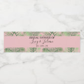 Tropical Palm Leaf Grünes Muster Hochzeitswasser B Wasserflaschenetikett (Einzelnes Label)