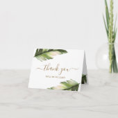Tropical Palm Leaf Hochzeit Danke Karte (Vorderseite)