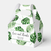Tropical Palm Leaf Hochzeit in Urlaubsort Vielen D Geschenkschachtel (Rückseite)