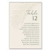 Tropical Palm Leaf Hochzeitsdiagramm Tischnummer (Rückseite)