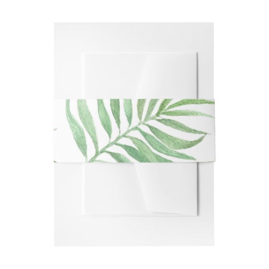 Tropical Palm Leaf Invitation Belly Band (Vorderseite Beispiel)