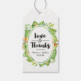 Tropical Palm Leaf Island Wedding Liebe & Danke Geschenkanhänger
