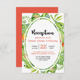 Tropical Palm Leaf Island Wreath Hochzeitsempfang Einladung