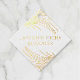 Tropical Palm Leaf Kontur Geschenkanhänger