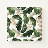 Tropical Palm Leaf Letter J Monogram Personalisier Notizblock (Rückseite)
