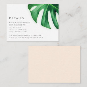 Tropical Palm Leaf Minimalistische Hochzeit Begleitkarte