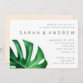 Tropical Palm Leaf Minimalistischen Paare Dusche Einladung (Vorne/Hinten)