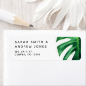 Tropical Palm Leaf Minimalistisches Adressetikett (Insitu)
