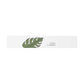 Tropical Palm Leaf Moderne Hochzeit Einladungsbanderole (Flach)