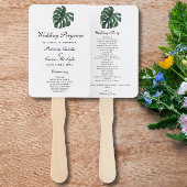 Tropical Palm Leaf Monstera Hochzeitsprogramm Fächer