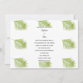 Tropical Palm Leaf Muster Grün Weiße Hochzeit Einladung (Vorderseite)