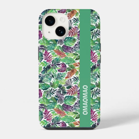 Tropical Palm Leaf Muster iPhone Case Hülle (Rückseite)