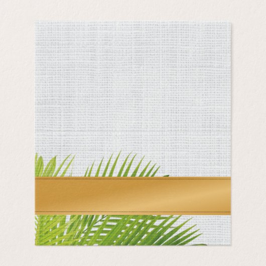 Tropical Palm Leaf Name Platzkarte Visitenkarten (Außenseite Aufgefaltet)