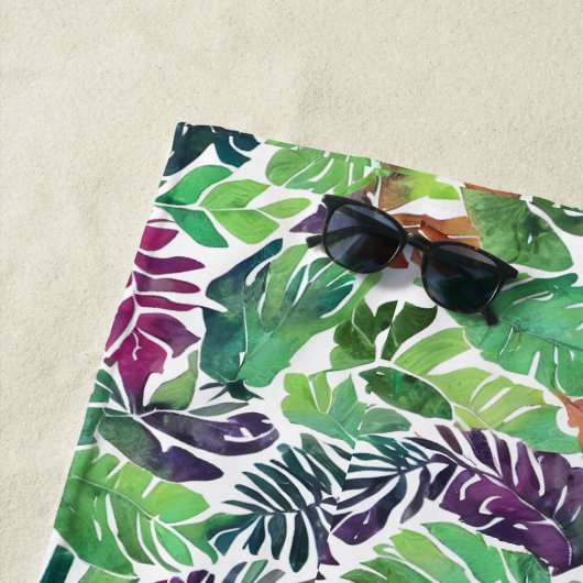 Tropical Palm Leaf Pattern Beach Handtuch (Beispiel)