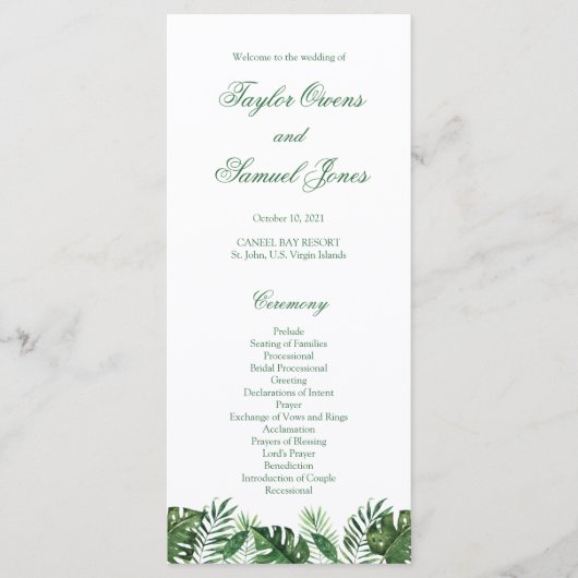 Tropical Palm Leaf Programs Programm (Vorderseite)