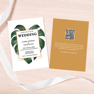 Tropical Palm Leaf QR Code Einladung Hochzeit