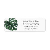 Tropical Palm Leaf Return Address Label (Vorne)