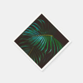 Tropical Palm Leaf Ruhe Grün Minimalistisch Serviette (Ecke)