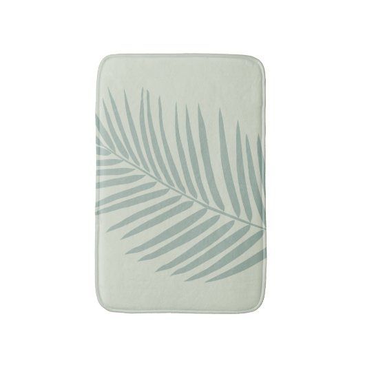 Tropical Palm Leaf Sage Green Badematte (Vorderseite Vertikal)