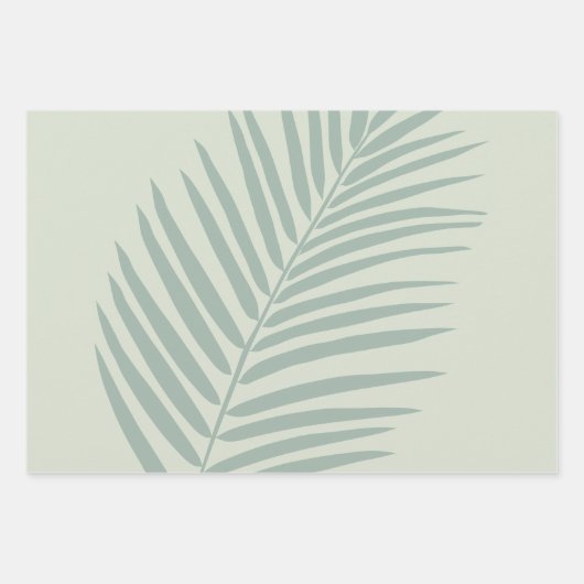 Tropical Palm Leaf Sage Green Geschenkpapier Set (Vorderseite 3)