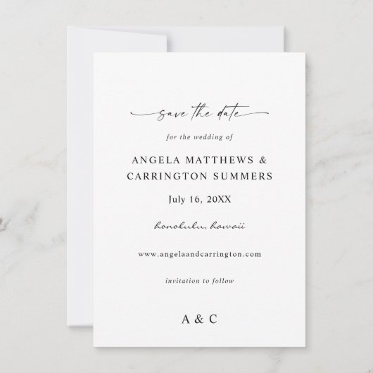 Tropical Palm Leaf Save the Date Foto (Rückseite)