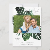 Tropical Palm Leaf Save the Date Foto (Vorderseite)