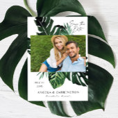 Tropical Palm Leaf Save the Date Foto