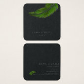 Tropical Palm Leaf Simplicity Square Business Card (Vorne & Hinten)