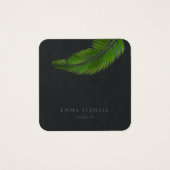 Tropical Palm Leaf Simplicity Square Business Card (Vorderseite)