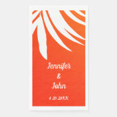 Tropical Palm Leaf Sunset Orange Beach Hochzeit Serviette (Vorderseite)