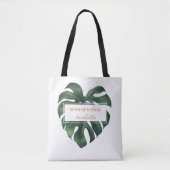 Tropical Palm Leaf Trauzeugin Hochzeit Tote Tag Tasche (Vorderseite)