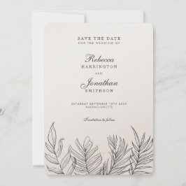 Tropical Palm Leaf Vintage Hochzeit Save the Date Einladung