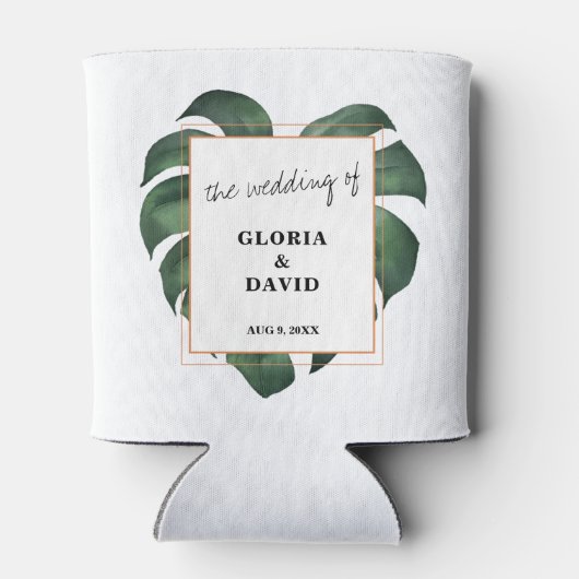 Tropical Palm Leaf Wedding Dosenkühler (Rückseite)
