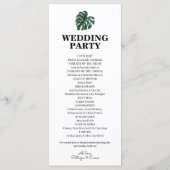 Tropical Palm Leaf Wedding Flat Programm (Rückseite)