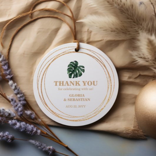 Tropical Palm Leaf Wedding Geschenkanhänger