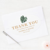 Tropical Palm Leaf Wedding Ovaler Aufkleber (Umschlag)